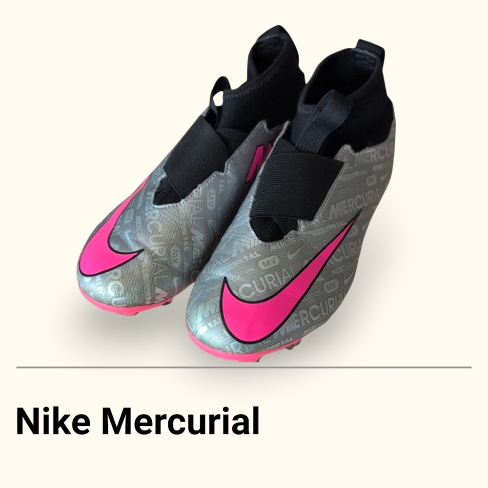 Nike Mercurial Pink and Gray Cleats